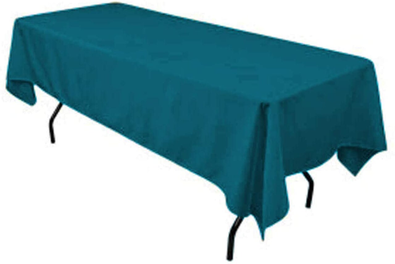 Rectangular Teal Polyester Tablecloth 60×144 Inch Elegant Décor for Weddings, Parties & Banquets